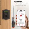 imageKwikset Halo Touch Fingerprint WiFi Smart Lock Keyless Entry Door Low Profile Deadbolt Geofence AutoUnlock Grade AAA Certified No Hub Easy Install Satin Nickel Lifetime Finish Warranty ArchVenetian Bronze