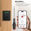 imageKwikset Halo Touch Fingerprint WiFi Smart Lock Keyless Entry Door Low Profile Deadbolt Geofence AutoUnlock Grade AAA Certified No Hub Easy Install Satin Nickel Lifetime Finish Warranty SquareMatte Black