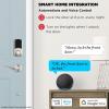 imageKwikset Halo Touch Fingerprint WiFi Smart Lock Keyless Entry Door Low Profile Deadbolt Geofence AutoUnlock Grade AAA Certified No Hub Easy Install Satin Nickel Lifetime Finish Warranty ArchSatin Nickel