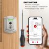 imageKwikset Halo Touch Fingerprint WiFi Smart Lock Keyless Entry Door Low Profile Deadbolt Geofence AutoUnlock Grade AAA Certified No Hub Easy Install Satin Nickel Lifetime Finish Warranty ArchSatin Nickel