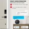 imageKwikset Halo WiFi Smart Lock Keyless Entry Door Deadbolt Geofence AutoUnlock Grade AAA Certified No Hub Easy Install Satin Nickel Lifetime Finish Warranty Backlit KeypadMatte Black