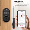 imageKwikset Halo WiFi Smart Lock Keyless Entry Door Deadbolt Geofence AutoUnlock Grade AAA Certified No Hub Easy Install Satin Nickel Lifetime Finish Warranty Backlit KeypadMatte Black
