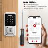 imageKwikset Halo WiFi Smart Lock Keyless Entry Door Deadbolt Geofence AutoUnlock Grade AAA Certified No Hub Easy Install Satin Nickel Lifetime Finish Warranty TouchscreenPolished Chrome