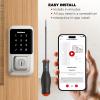 imageKwikset Halo WiFi Smart Lock Keyless Entry Door Deadbolt Geofence AutoUnlock Grade AAA Certified No Hub Easy Install Satin Nickel Lifetime Finish Warranty TouchscreenSatin Nickel