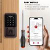 imageKwikset Halo WiFi Smart Lock Keyless Entry Door Deadbolt Geofence AutoUnlock Grade AAA Certified No Hub Easy Install Satin Nickel Lifetime Finish Warranty TouchscreenVenetian Bronze