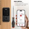 imageKwikset Halo WiFi Smart Lock Keyless Entry Door Deadbolt Geofence AutoUnlock Grade AAA Certified No Hub Easy Install Satin Nickel Lifetime Finish Warranty TouchscreenMatte Black