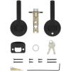 imageKwikset Henley Entry Door Handle with Lock and Key Secure Keyed Reversible Lever Exterior For Front Entrance and Bedrooms Satin Nickel Pick Resistant Smartkey Rekey Security and MicrobanMatte Black