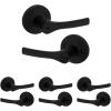 imageKwikset Henley Entry Door Handle with Lock and Key Secure Keyed Reversible Lever Exterior For Front Entrance and Bedrooms Satin Nickel Pick Resistant Smartkey Rekey Security and MicrobanMatte Black