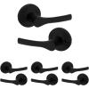 imageKwikset Henley Entry Door Handle with Lock and Key Secure Keyed Reversible Lever Exterior For Front Entrance and Bedrooms Satin Nickel Pick Resistant Smartkey Rekey Security and MicrobanMatte Black