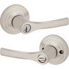 imageKwikset Henley Entry Door Handle with Lock and Key Secure Keyed Reversible Lever Exterior For Front Entrance and Bedrooms Satin Nickel Pick Resistant Smartkey Rekey Security and MicrobanSatin Nickel