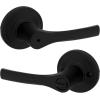 imageKwikset Henley Entry Door Handle with Lock and Key Secure Keyed Reversible Lever Exterior For Front Entrance and Bedrooms Satin Nickel Pick Resistant Smartkey Rekey Security and MicrobanMatte Black