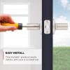 imageKwikset Henley Entry Door Handle with Lock and Key Secure Keyed Reversible Lever Exterior For Front Entrance and Bedrooms Satin Nickel Pick Resistant Smartkey Rekey Security and MicrobanSatin Nickel