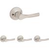 imageKwikset Henley Entry Door Handle with Lock and Key Secure Keyed Reversible Lever Exterior For Front Entrance and Bedrooms Satin Nickel Pick Resistant Smartkey Rekey Security and MicrobanSatin Nickel