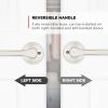 imageKwikset Henley Entry Door Handle with Lock and Key Secure Keyed Reversible Lever Exterior For Front Entrance and Bedrooms Satin Nickel Pick Resistant Smartkey Rekey Security and MicrobanSatin Nickel