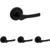 imageKwikset Henley Entry Door Handle with Lock and Key Secure Keyed Reversible Lever Exterior For Front Entrance and Bedrooms Satin Nickel Pick Resistant Smartkey Rekey Security and MicrobanMatte Black