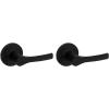 imageKwikset Henley Entry Door Handle with Lock and Key Secure Keyed Reversible Lever Exterior For Front Entrance and Bedrooms Satin Nickel Pick Resistant Smartkey Rekey Security and MicrobanMatte Black