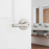 imageKwikset Henley Entry Door Handle with Lock and Key Secure Keyed Reversible Lever Exterior For Front Entrance and Bedrooms Satin Nickel Pick Resistant Smartkey Rekey Security and MicrobanSatin Nickel