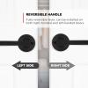 imageKwikset Henley Interior Passage Door Handle Lever For Closet and Hallway Doors Reversible NonLocking Handle Lever Matte Black with Microban ProtectionMatte Black