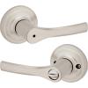 imageKwikset Henley Interior Passage Door Handle Lever For Closet and Hallway Doors Reversible NonLocking Handle Lever Matte Black with Microban ProtectionSatin Nickel