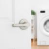 imageKwikset Henley Interior Passage Door Handle Lever For Closet and Hallway Doors Reversible NonLocking Handle Lever Satin Nickel with Microban ProtectionSatin Nickel
