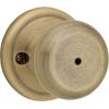 imageKwikset Juno Entry Door Knob with Lock and Key Secure Keyed Handle Exterior Front Entrance and Bedroom Polished Brass Pick Resistant SmartKey Rekey SecurityAntique Brass