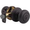 imageKwikset Juno Entry Door Knob with Lock and Key Secure Keyed Handle Exterior Front Entrance and Bedroom Polished Brass Pick Resistant SmartKey Rekey SecurityVenetian Bronze