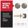 imageKwikset Juno Entry Door Knob with Lock and Key Secure Keyed Handle Exterior Front Entrance and Bedroom Polished Brass Pick Resistant SmartKey Rekey SecurityAntique Brass