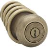 imageKwikset Juno Entry Door Knob with Lock and Key Secure Keyed Handle Exterior Front Entrance and Bedroom Polished Brass Pick Resistant SmartKey Rekey SecurityAntique Brass