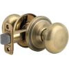 imageKwikset Juno Entry Door Knob with Lock and Key Secure Keyed Handle Exterior Front Entrance and Bedroom Polished Brass Pick Resistant SmartKey Rekey SecurityAntique Brass