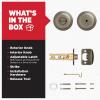 imageKwikset Juno Entry Door Knob with Lock and Key Secure Keyed Handle Exterior Front Entrance and Bedroom Polished Brass Pick Resistant SmartKey Rekey SecurityAntique Brass