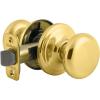 imageKwikset Juno Entry Door Knob with Lock and Key Secure Keyed Handle Exterior Front Entrance and Bedroom Polished Brass Pick Resistant SmartKey Rekey SecurityPolished Brass