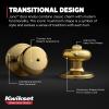 imageKwikset Juno Entry Door Knob with Lock and Key Secure Keyed Handle Exterior Front Entrance and Bedroom Polished Brass Pick Resistant SmartKey Rekey SecurityPolished Brass