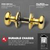 imageKwikset Juno Entry Door Knob with Lock and Key Secure Keyed Handle Exterior Front Entrance and Bedroom Polished Brass Pick Resistant SmartKey Rekey SecurityPolished Brass