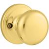 imageKwikset Juno Entry Door Knob with Lock and Key Secure Keyed Handle Exterior Front Entrance and Bedroom Polished Brass Pick Resistant SmartKey Rekey SecurityPolished Brass