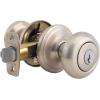 imageKwikset Juno Entry Door Knob with Lock and Key Secure Keyed Handle Exterior Front Entrance and Bedroom Polished Brass Pick Resistant SmartKey Rekey SecuritySatin Nickel