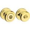 imageKwikset Juno Entry Door Knob with Lock and Key Secure Keyed Handle Exterior Front Entrance and Bedroom Polished Brass Pick Resistant SmartKey Rekey SecurityPolished Brass