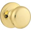 imageKwikset Juno Entry Door Knob with Lock and Key Secure Keyed Handle Exterior Front Entrance and Bedroom Polished Brass Pick Resistant SmartKey Rekey SecurityPolished Brass