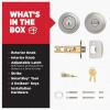 imageKwikset Juno Entry Door Knob with Lock and Key Secure Keyed Handle Exterior Front Entrance and Bedroom Polished Brass Pick Resistant SmartKey Rekey SecuritySatin Nickel