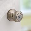 imageKwikset Juno Entry Door Knob with Lock and Key Secure Keyed Handle Exterior Front Entrance and Bedroom Polished Brass Pick Resistant SmartKey Rekey SecuritySatin Nickel