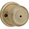 imageKwikset Juno Entry Door Knob with Lock and Key Secure Keyed Handle Exterior Front Entrance and Bedroom Polished Brass Pick Resistant SmartKey Rekey SecurityAntique Brass