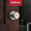 imageKwikset Juno Entry Door Knob with Lock and Key Secure Keyed Handle Exterior Front Entrance and Bedroom Polished Brass Pick Resistant SmartKey Rekey SecuritySatin Nickel