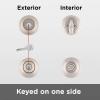 imageKwikset Juno Keyed Entry Door Knob and Single Cylinder Deadbolt Combo Pack with Microban Antimicrobial Protection Featuring SmartKey Security in Satin NickelSatin Nickel