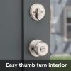 imageKwikset Juno Keyed Entry Door Knob and Single Cylinder Deadbolt Combo Pack with Microban Antimicrobial Protection Featuring SmartKey Security in Satin NickelSatin Nickel