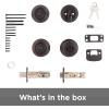 imageKwikset Juno Keyed Entry Door Knob and Single Cylinder Deadbolt Combo Pack with Microban Antimicrobial Protection Featuring SmartKey Security in Satin NickelVenetian Bronze