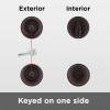 imageKwikset Juno Keyed Entry Door Knob and Single Cylinder Deadbolt Combo Pack with Microban Antimicrobial Protection Featuring SmartKey Security in Satin NickelVenetian Bronze