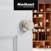 imageKwikset Maven Entry Door Knob with Lock and Key Secure Keyed Handle Exterior Front Entrance and Bedroom Matte Black Pick Resistant SmartKey Rekey Security and MicrobanSatin Nickel