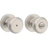 imageKwikset Maven Entry Door Knob with Lock and Key Secure Keyed Handle Exterior Front Entrance and Bedroom Matte Black Pick Resistant SmartKey Rekey Security and MicrobanSatin Nickel