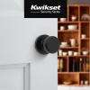 imageKwikset Maven Entry Door Knob with Lock and Key Secure Keyed Handle Exterior Front Entrance and Bedroom Matte Black Pick Resistant SmartKey Rekey Security and MicrobanMatte Black