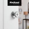 imageKwikset Maven Entry Door Knob with Lock and Key Secure Keyed Handle Exterior Front Entrance and Bedroom Matte Black Pick Resistant SmartKey Rekey Security and MicrobanPolished Chrome