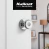 imageKwikset Maven Entry Door Knob with Lock and Key Secure Keyed Handle Exterior Front Entrance and Bedroom Matte Black Pick Resistant SmartKey Rekey Security and MicrobanPolished Chrome